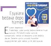 Eşyalara Bedava Depo hizmeti