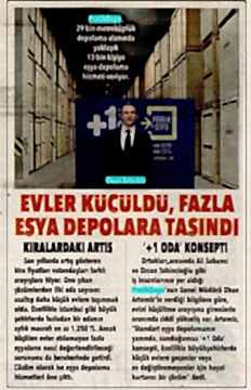 Evler küçüldü, fazla eşya depolara taşındı