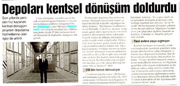 Depoları kentsel dönüşüm doldurdu